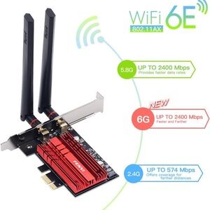 WiFi 6E AX210 PCI-E WiFi Card BT5.2 160MHz Tri-Band Expands WiFi into 6GHz/5GHz
